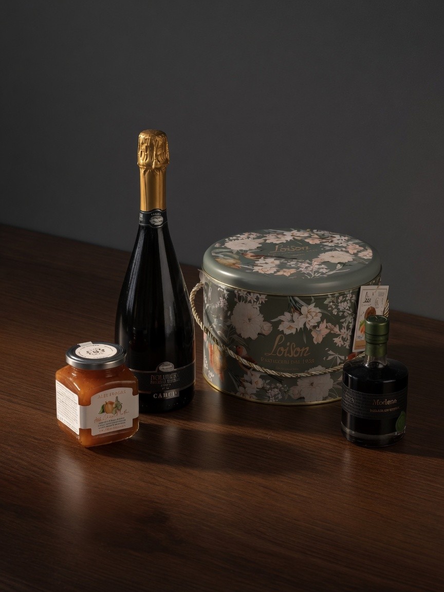 Zestaw Bosco: leśna puszka Loison, prosecco, konfitura morelowa, ocet z Modeny