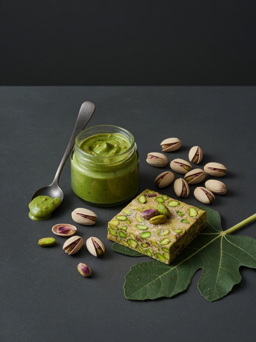 Krem pistacjowy, torrone, pistacje z Bronte